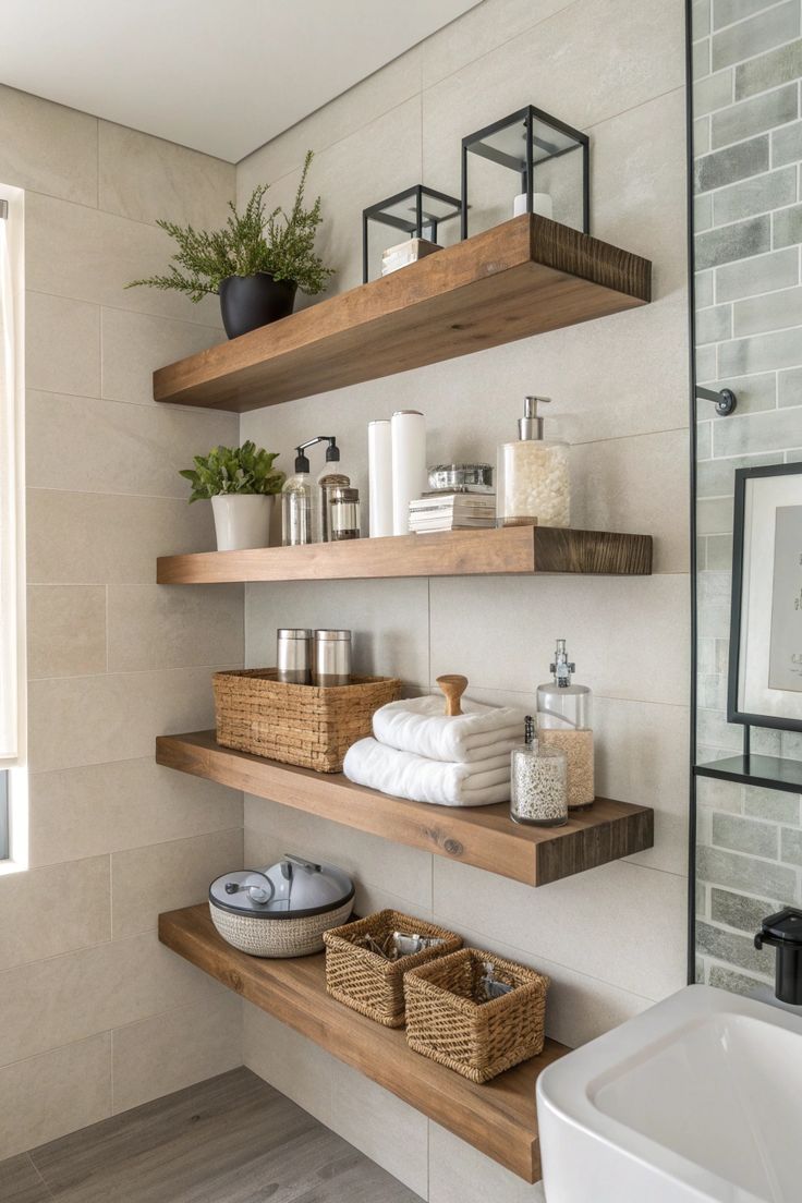14 Bathroom Shelves Decor Ideas for Organizing in Style