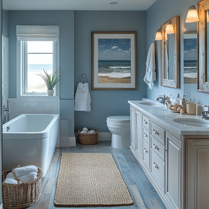 How to Style Coastal Bathroom Designs for a Breezy Beach Feel