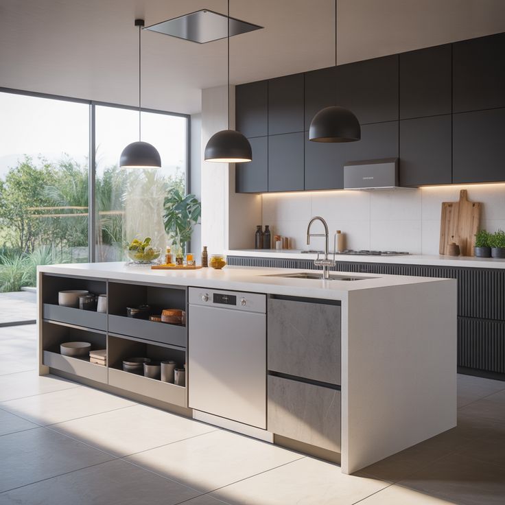 12 Modern kitchen islands ideas with sinks and dishwashers
