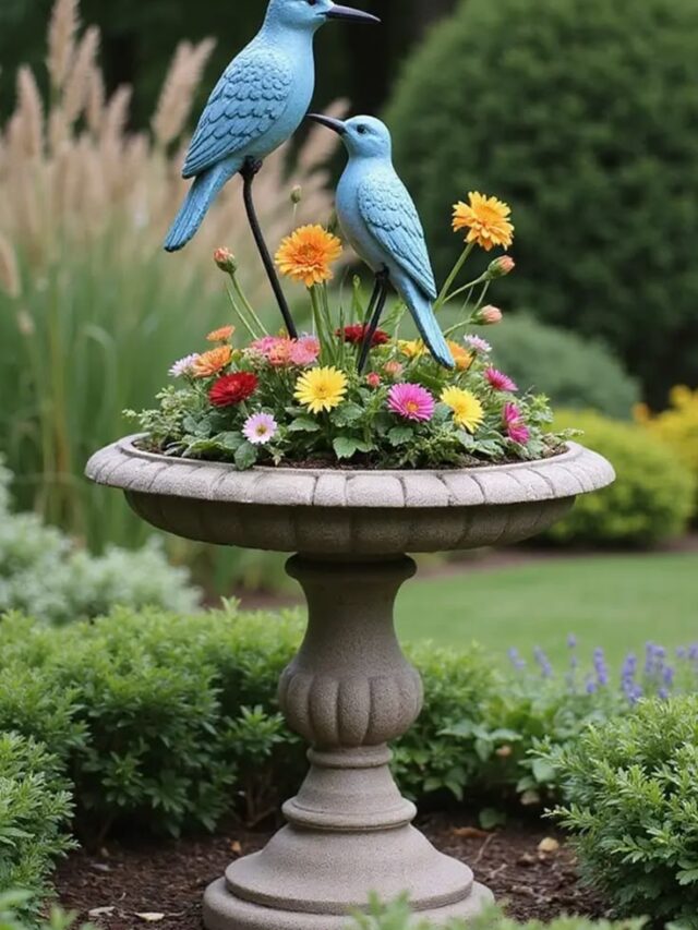 [15 Unique DIY Bird Bath Ideas & How to Make Bird Bath]
