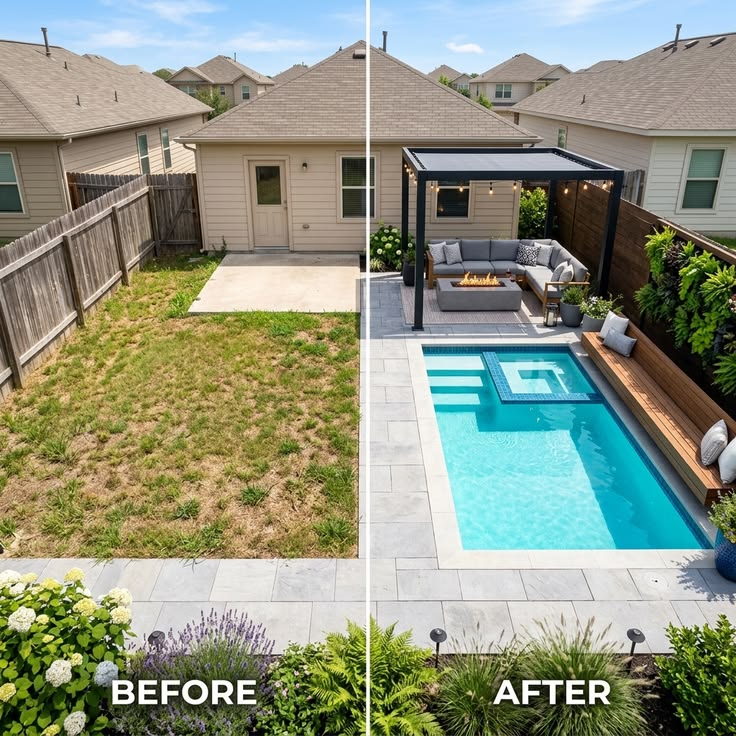 10 small rectangle backyard ideas with pool